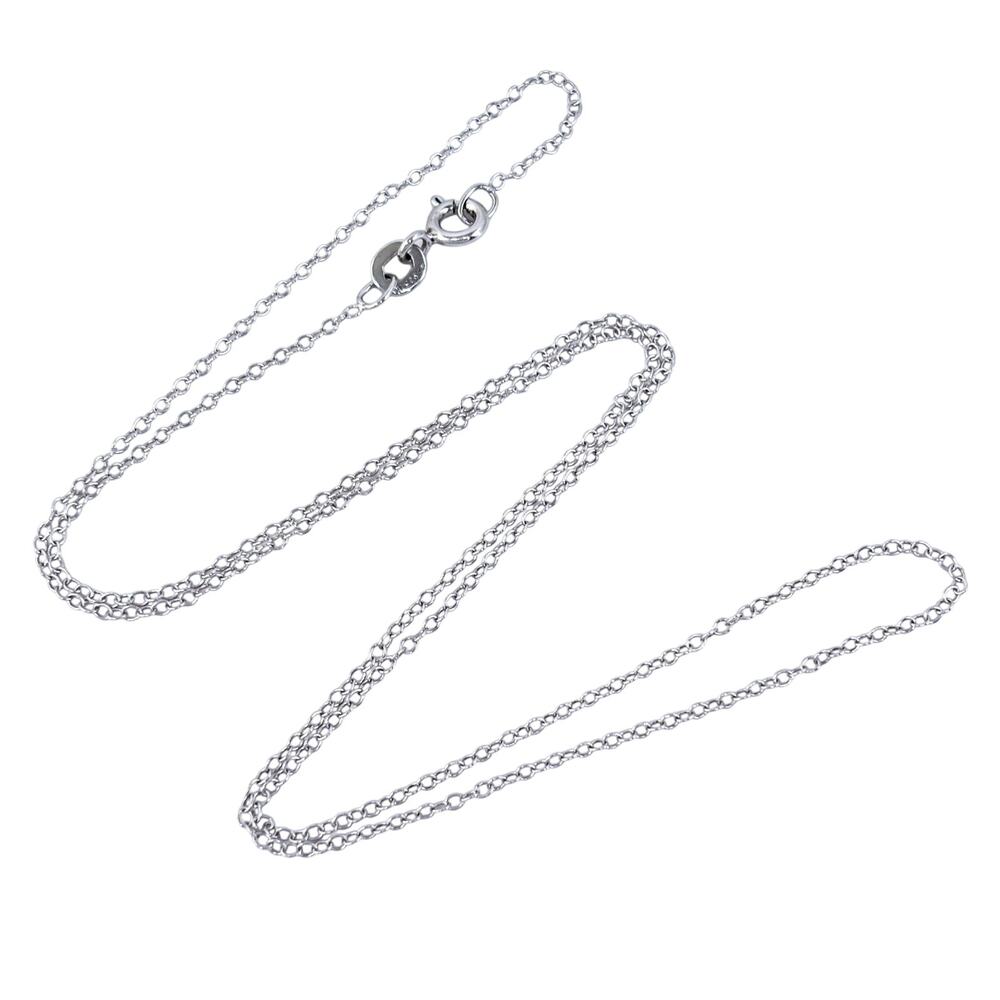 Vintage Sterling Silver 925 0.6mm Cable Chain Necklace 18”